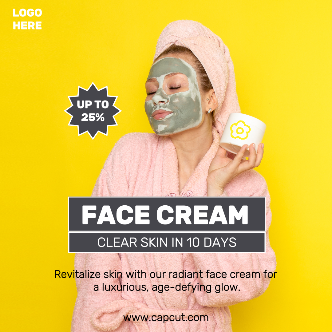 Cuidado de belleza - Crema facial - publicación de Instagram