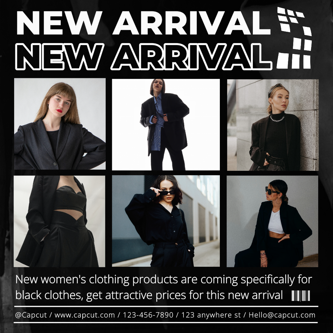 Fashion Marketing New Arrival Black Women Cloth Futuristic Instagram Feed