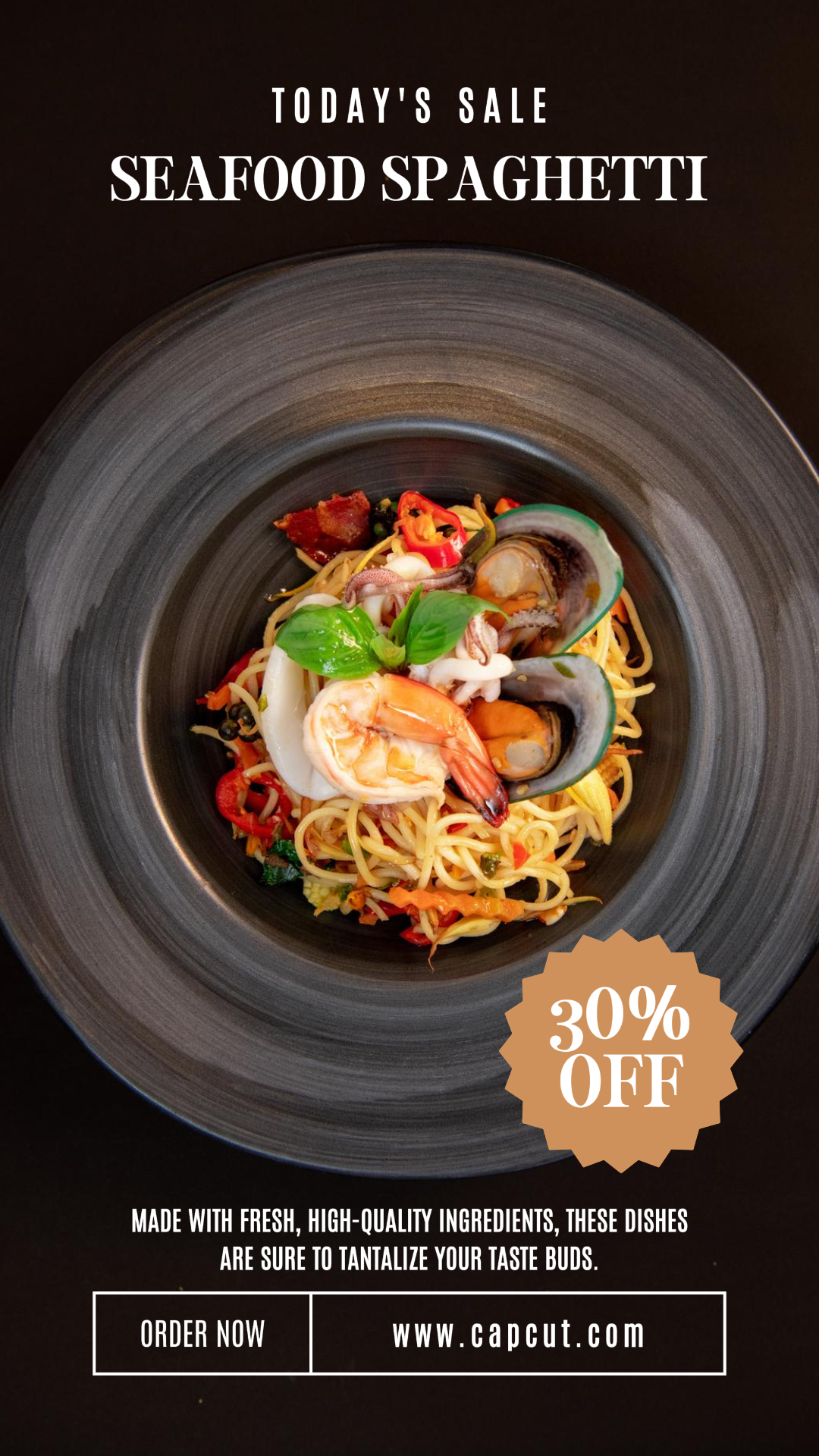 Poster Pemasaran Makanan Promosi Spaghetti Kisah Instagram