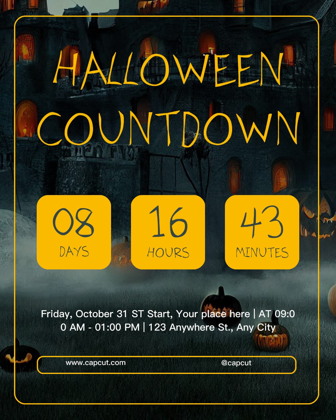 Halloween Countdown Illustration Instagram Post Portrait