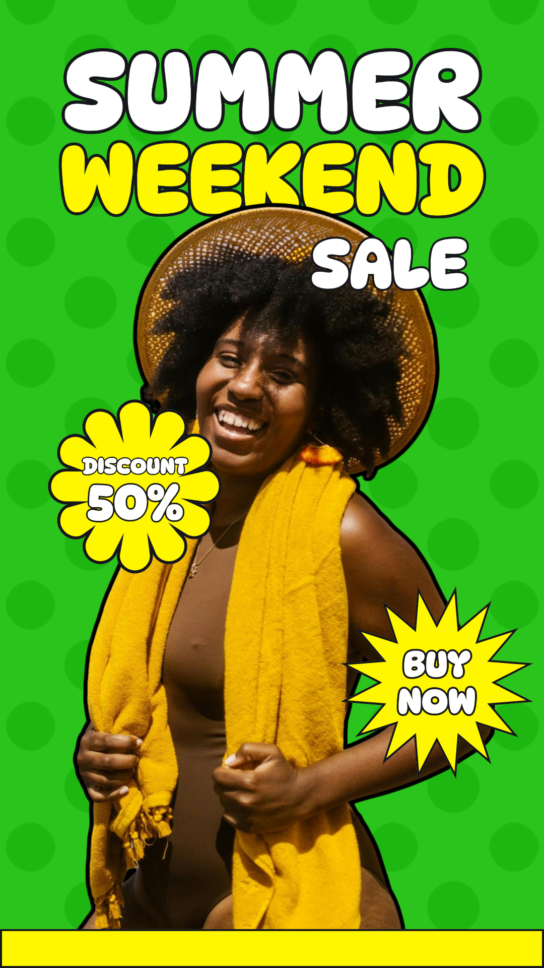 Summer Clothing Marketing Poster Instagram Story Minimalist Green