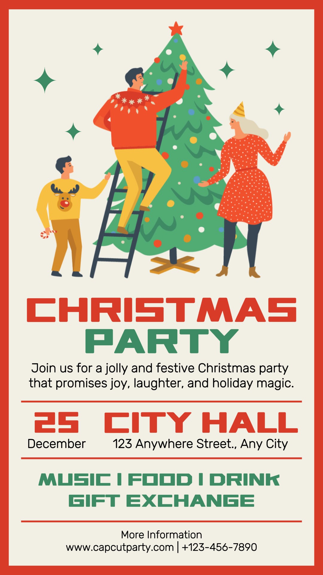 Invitación De Fiesta De Navidad Historia De Instagram