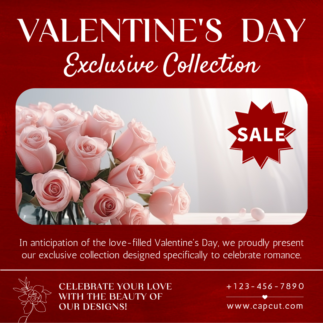 Toko Bunga Hari Valentine Posting Instagram Merah