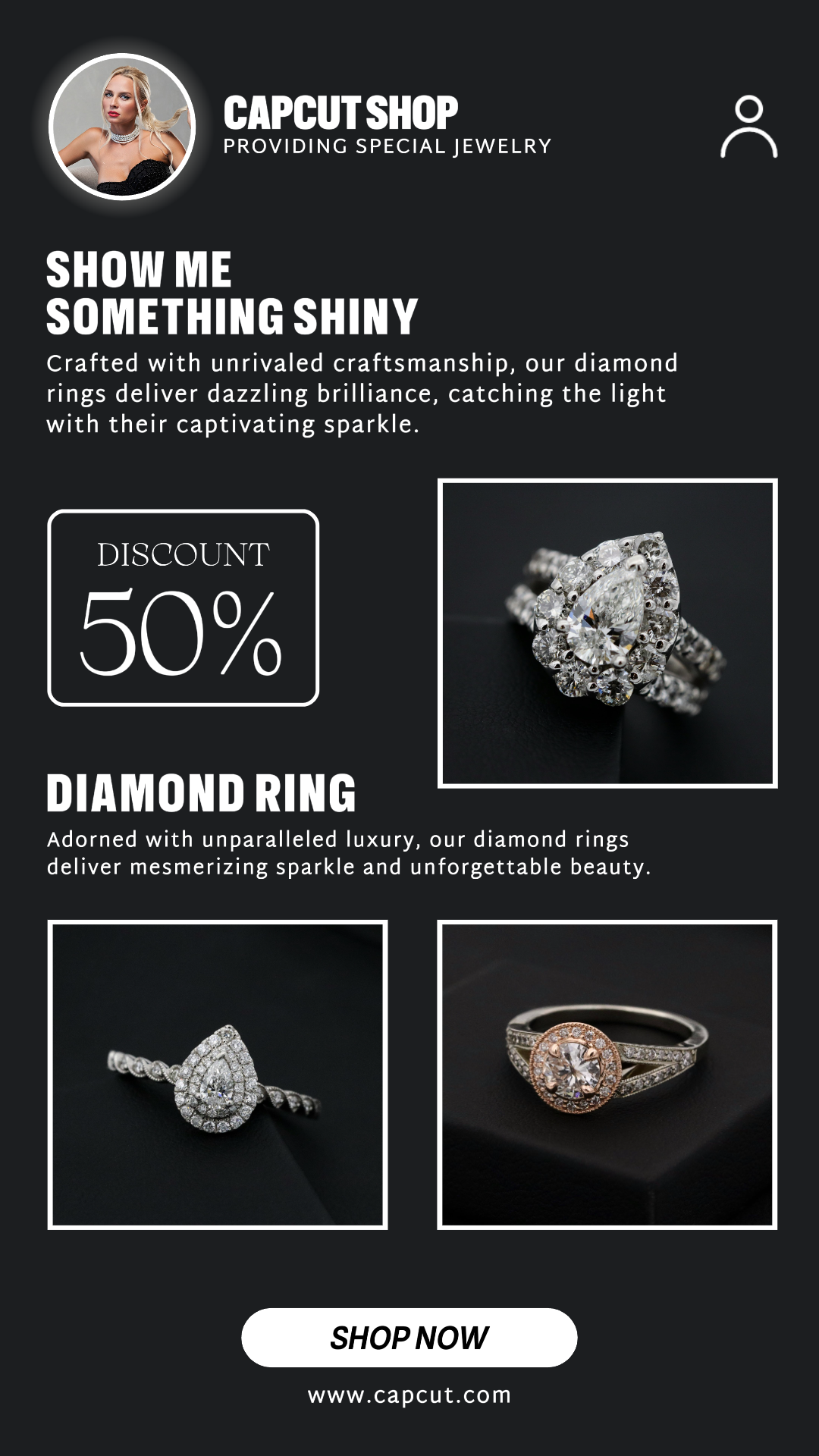 Joyas Y Accesorios Cartel De Marketing Historia De Instagram Anillo De Diamantes