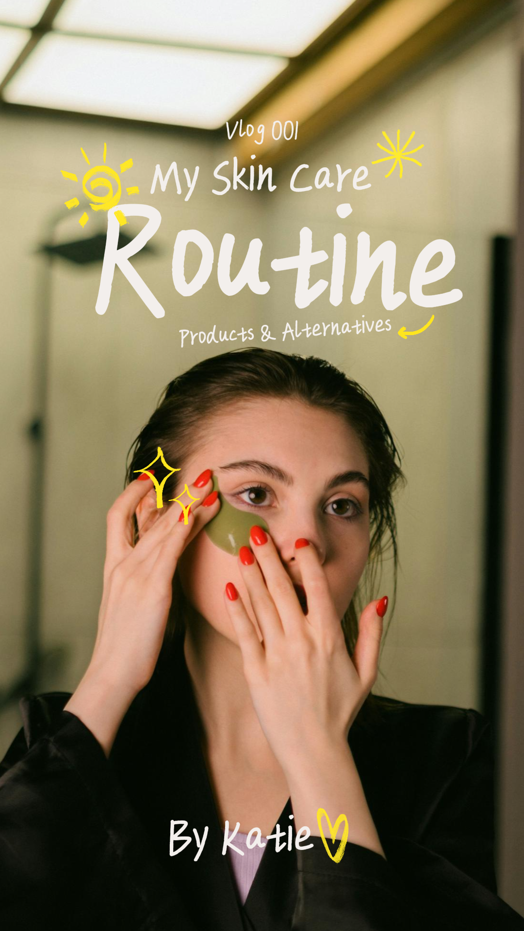 Tiktok Thumbnail - Marketing Poster Makeup Routine Spaß Stil