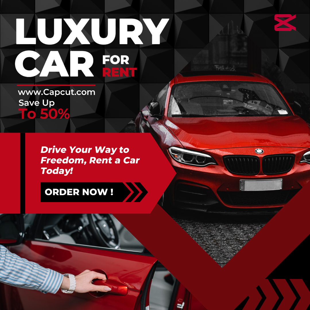 Carro De Luxo Instagram Post Vermelho Preto