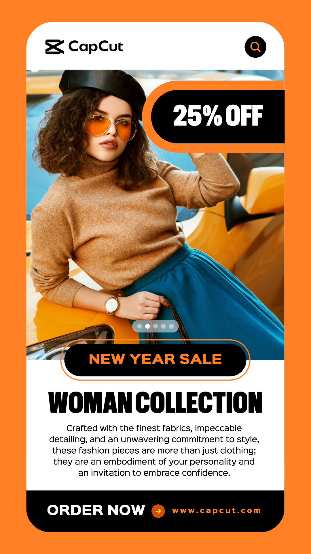 Neujahrsverkauf Woman Collection Promotion Instagram Story