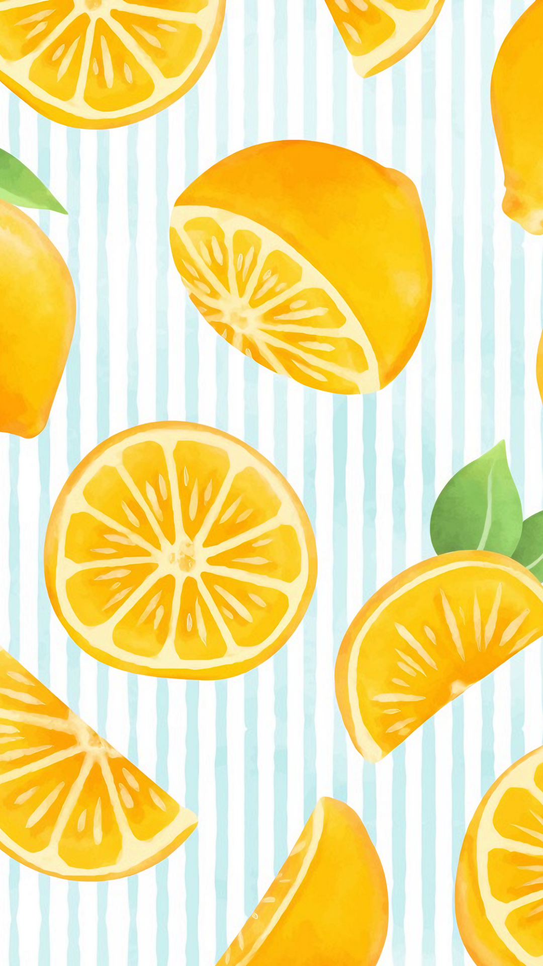 Wallpaper Fruits Orange White Blue Green Illustration Cartoon
