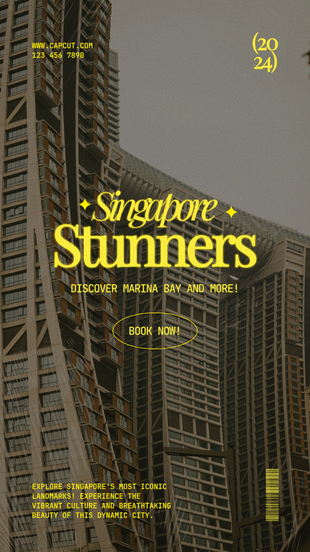 Affiche de marketing de voyage rétro de singapour