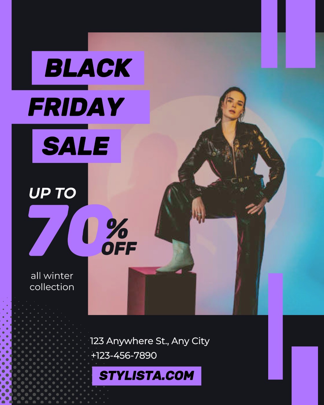 Viernes Negro Ropa De Moda Publicación De Instagram 