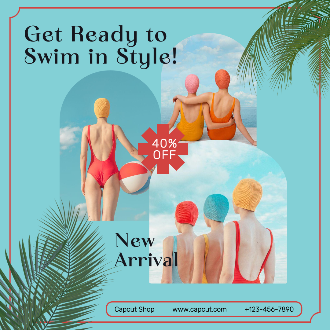 Clothing Marketing Poster Get Ready to Swim in Style( Swimwear) Instagram Post