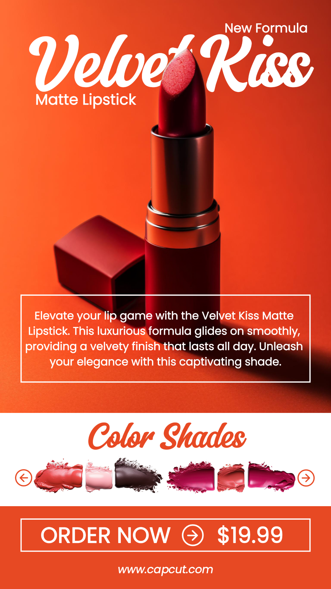 Promoção de Batom Matte Cosmético de Beleza História do Instagram