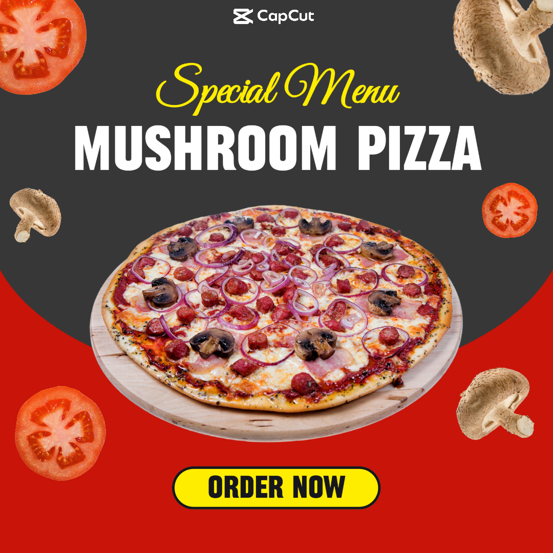스페셜 메뉴 버섯 피자 인스타그램 게시물