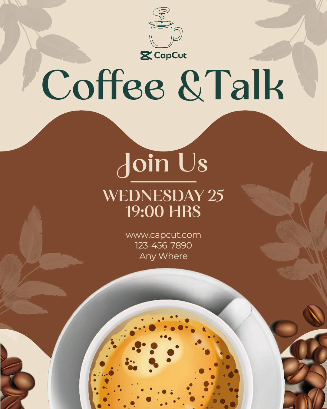 Beber Café Instagram Post Brown Minimalist 19