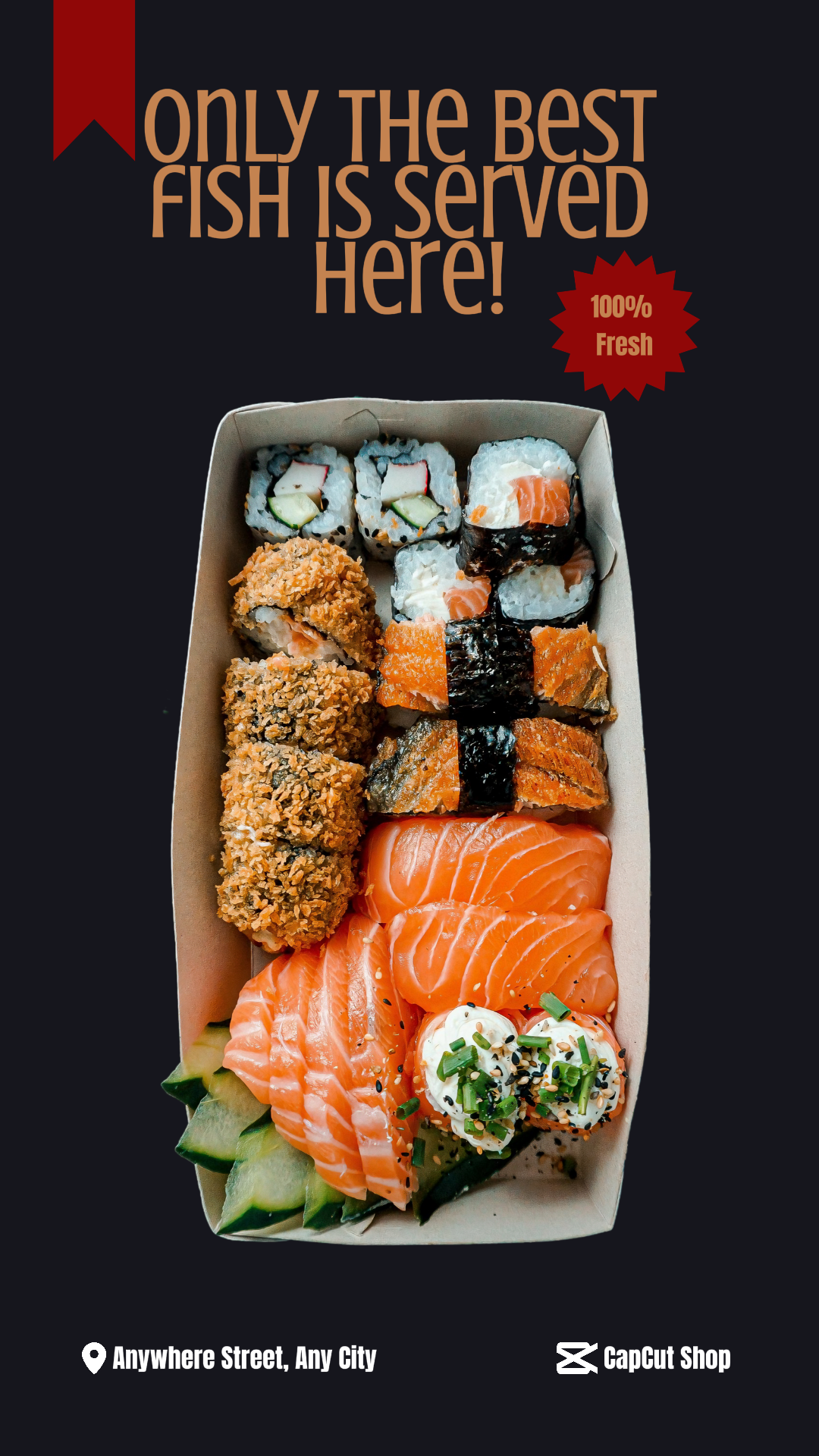 Essen & Trinken Sashimi und Sushi Instagram Story