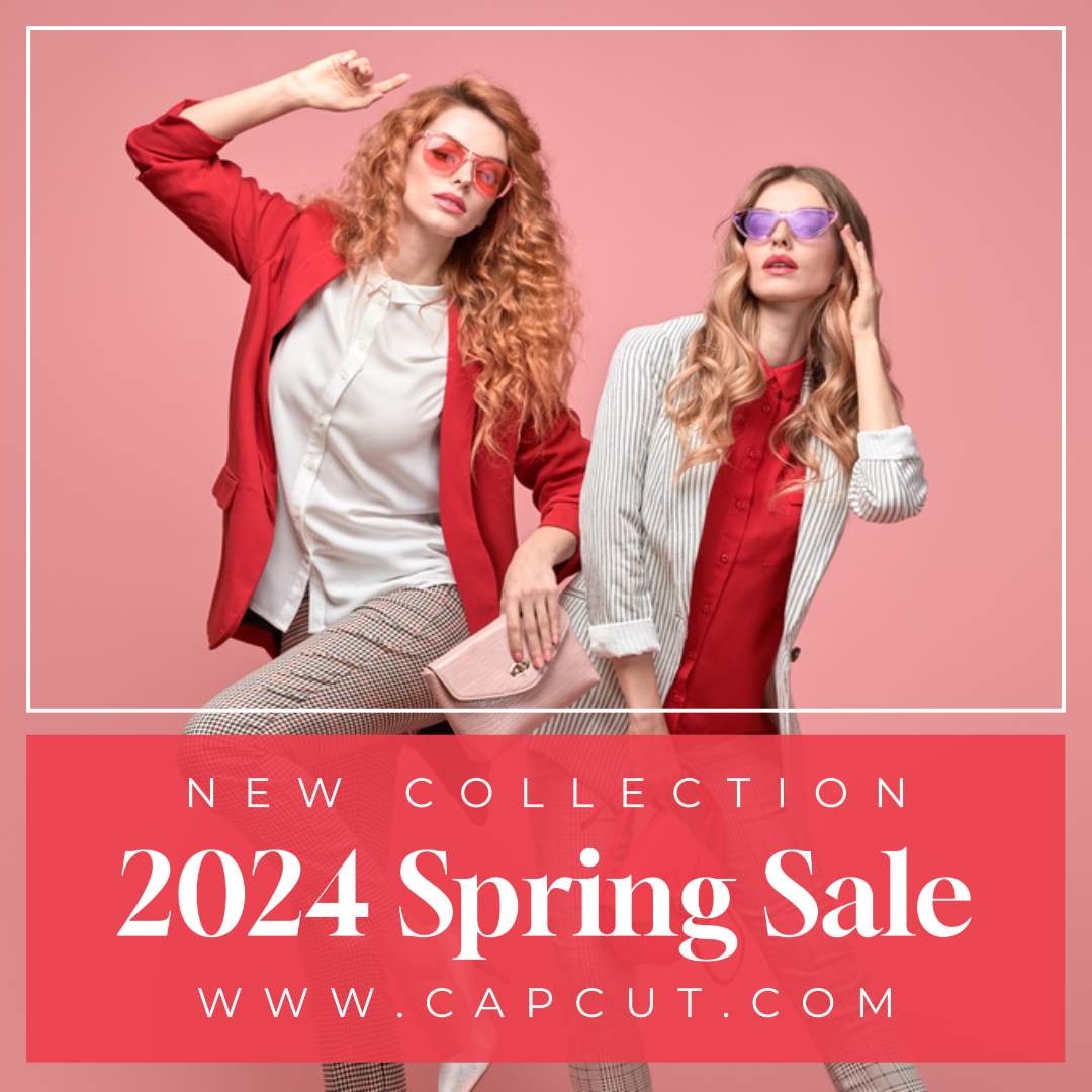 2024 Frühling Mode neue Kollektion mit roten strahlenden Farbe Thema Instagram Post