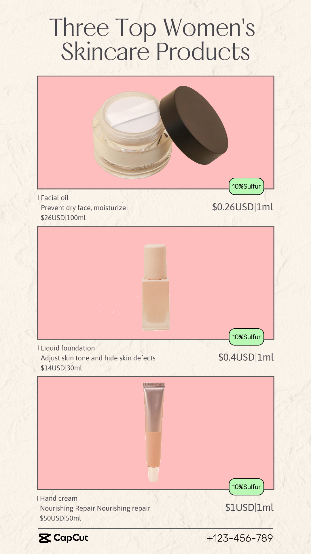 Promoción de ventas de cosméticos de belleza minimalista