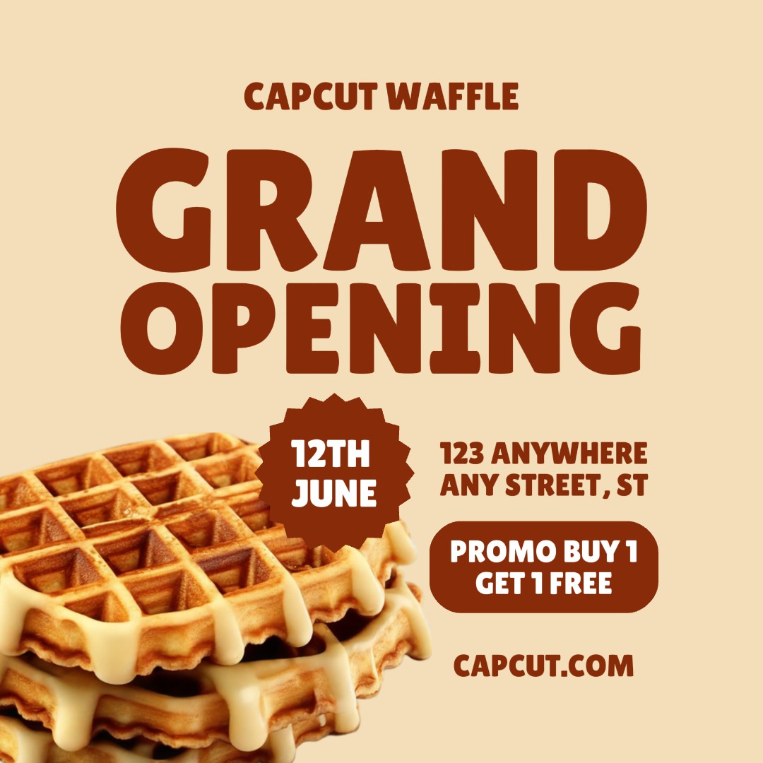 Food Waffle Inauguração Instagram Post