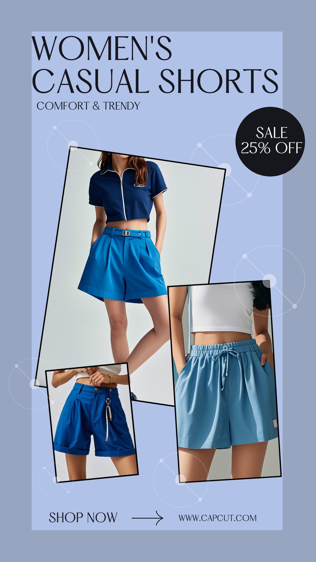의류 마케팅 포스터 인스타그램 스토리 캐주얼 반바지