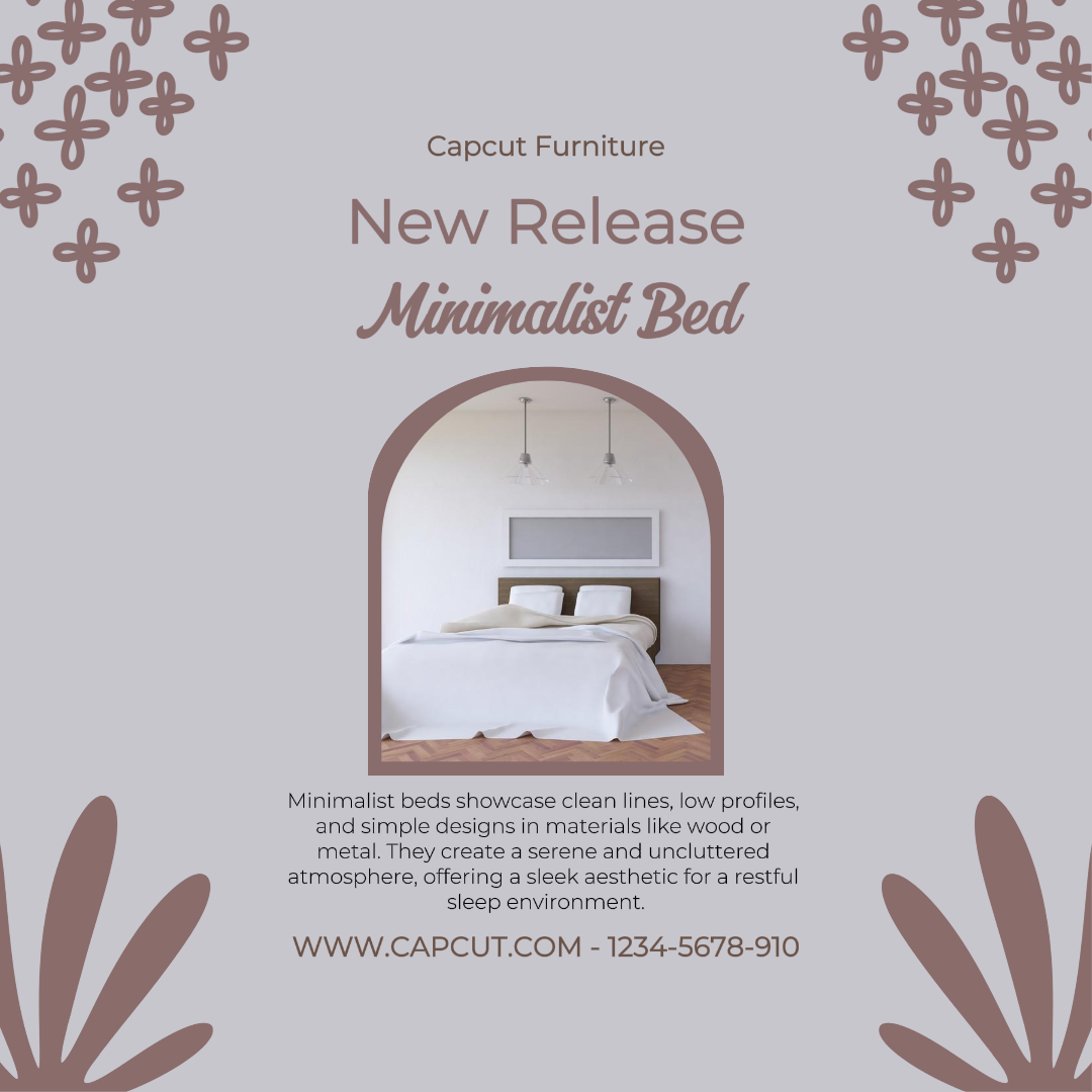 Möbel Minimalistisches Bett Produkt Display Instagram Post