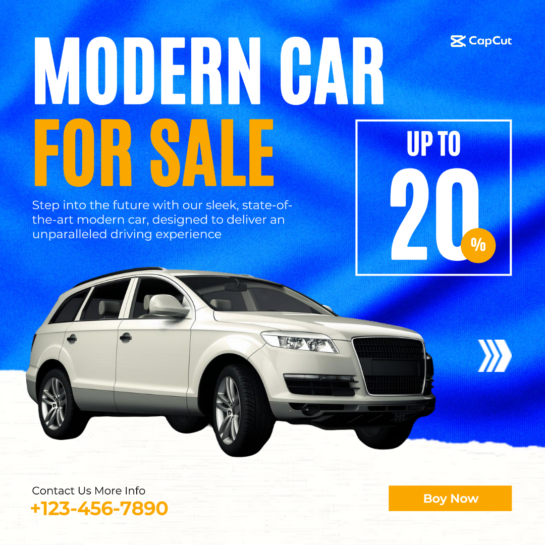 Cars Marketing Poster Modern Car For Sale Instagram Post