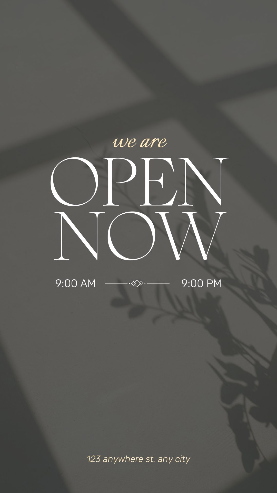 Business and Office Creative Poster Instagram Story We Are Open Delicate Style