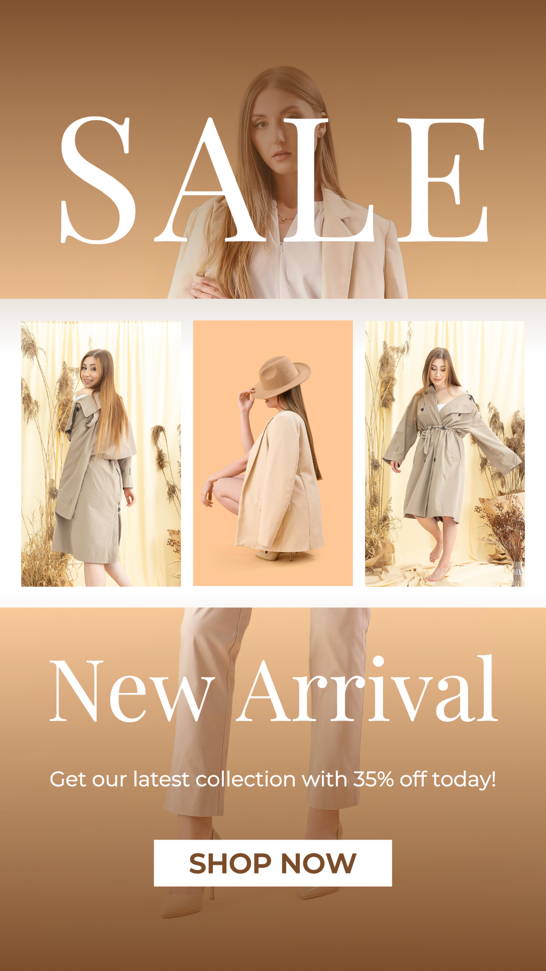 Kolase Minimalis - Poster Pemasaran Beige