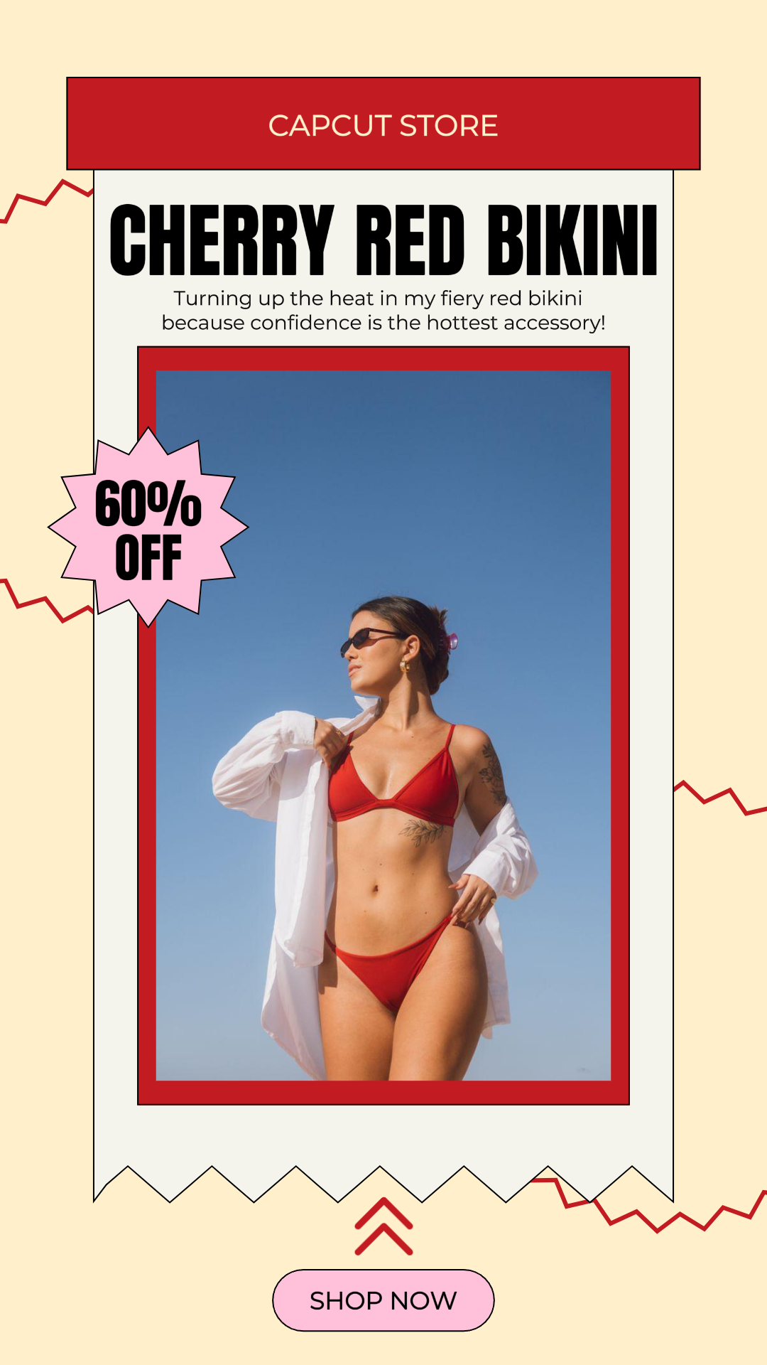 Roupas e Sapatos - Instagram Story Red Bikini - Atraente