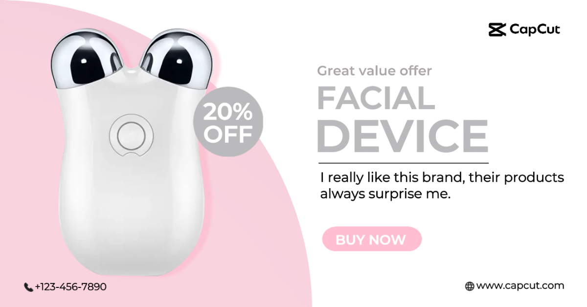 Promoción De Dispositivo Facial Electrónico Minimalista