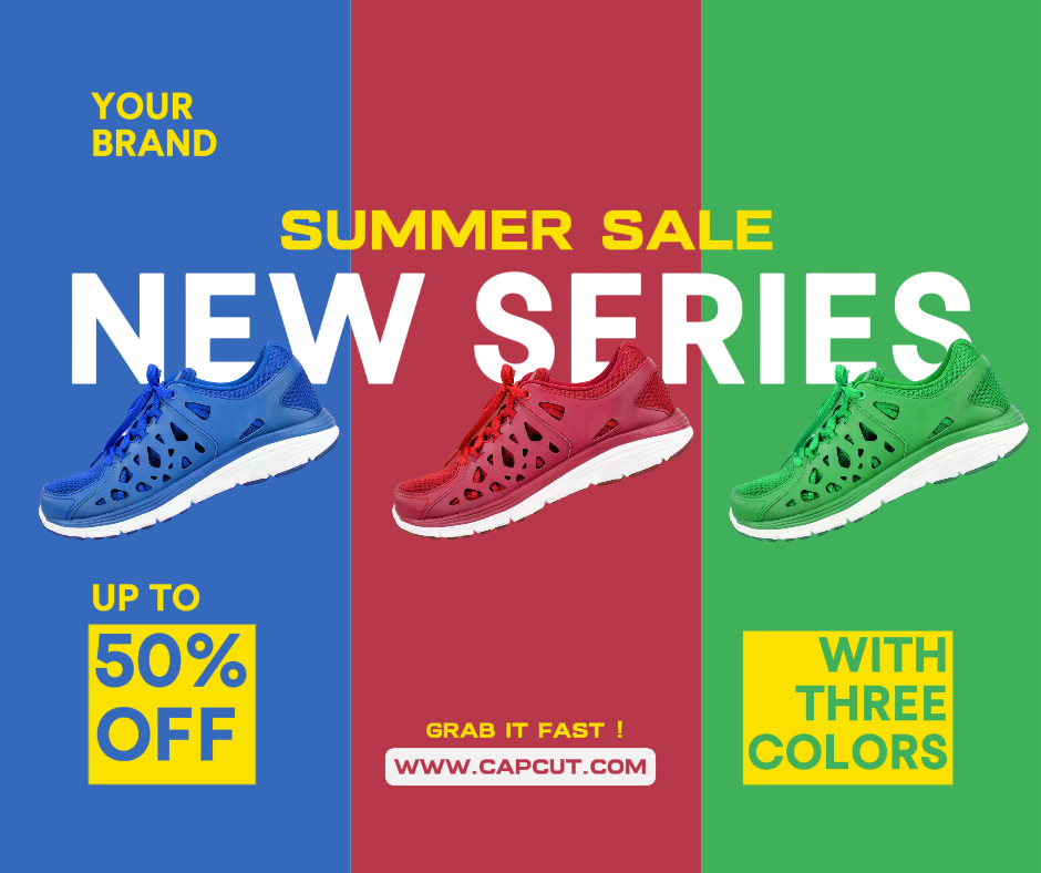 Ropa y Zapatos Cartel De Marketing Descuento Zapatos Publicación De Facebook Estilo De Colores