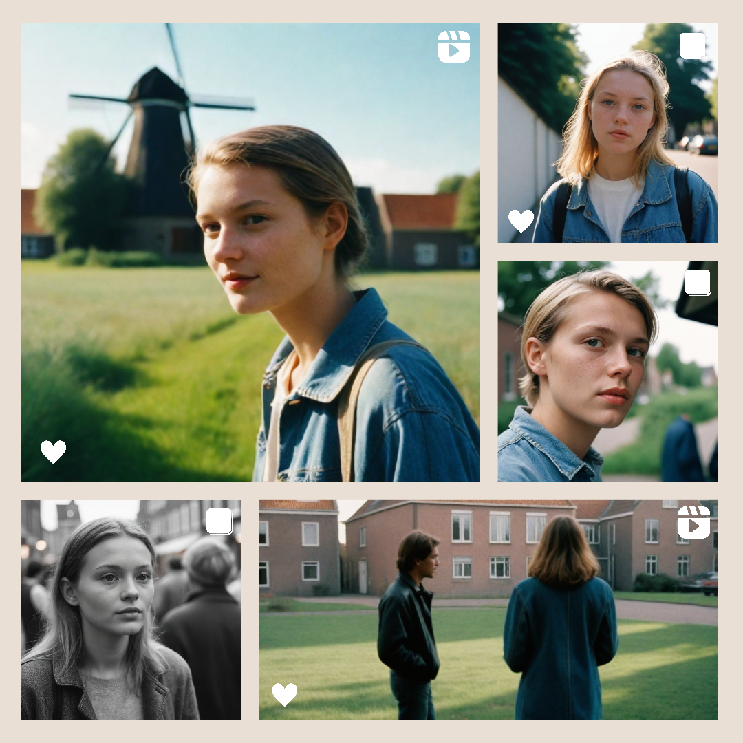 Collage minimaliste - Affiche marketing Instagram Post People Collage Story Simple