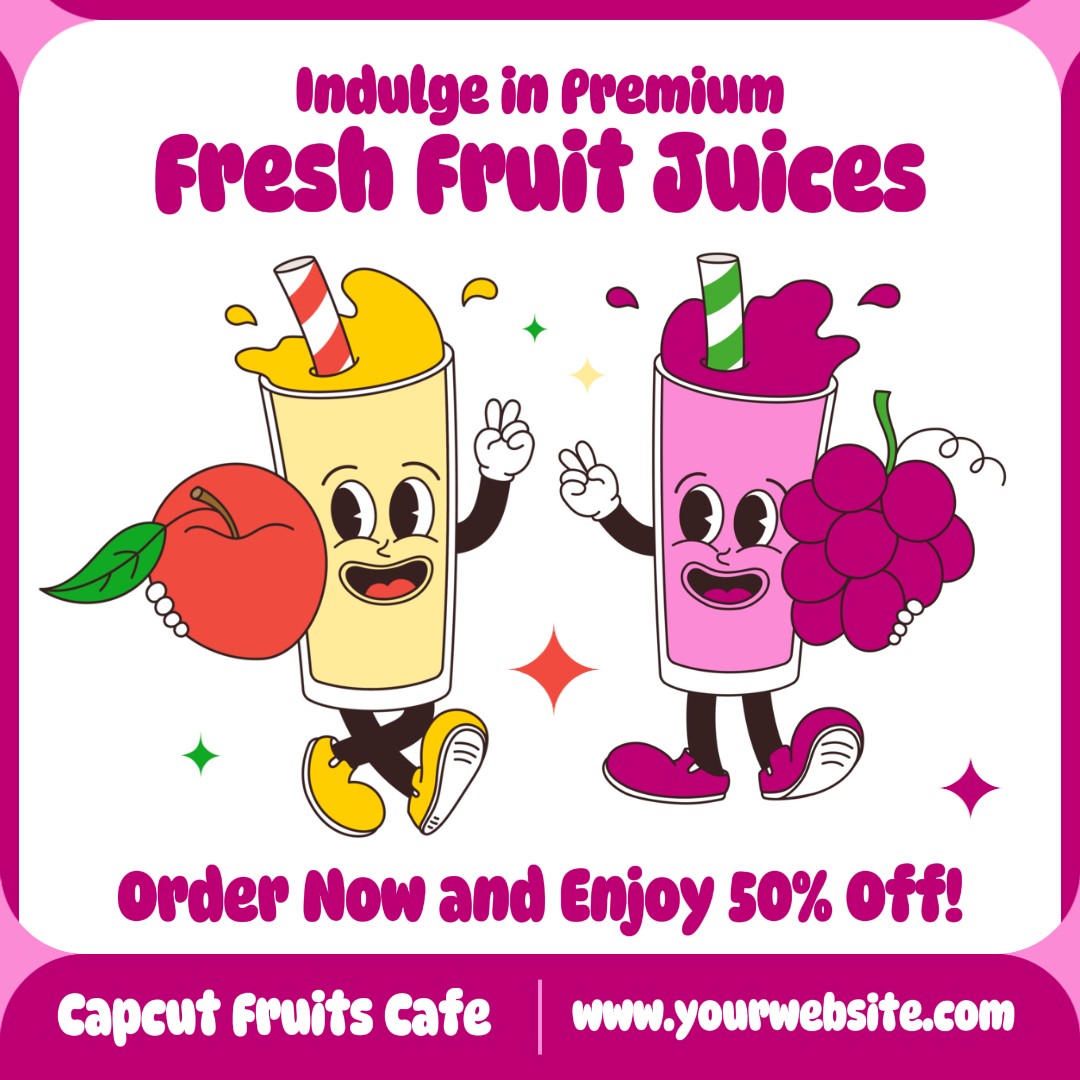 Alimentos e bebidas Sucos de frutas frescas Post no Instagram