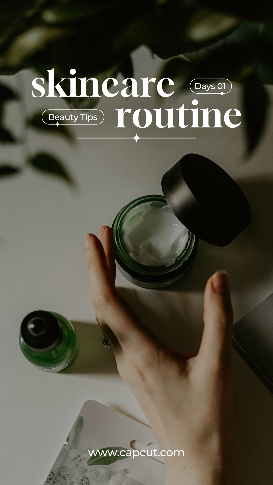 Modèle d'image tiktok miniature beauté routine de soins de la peau