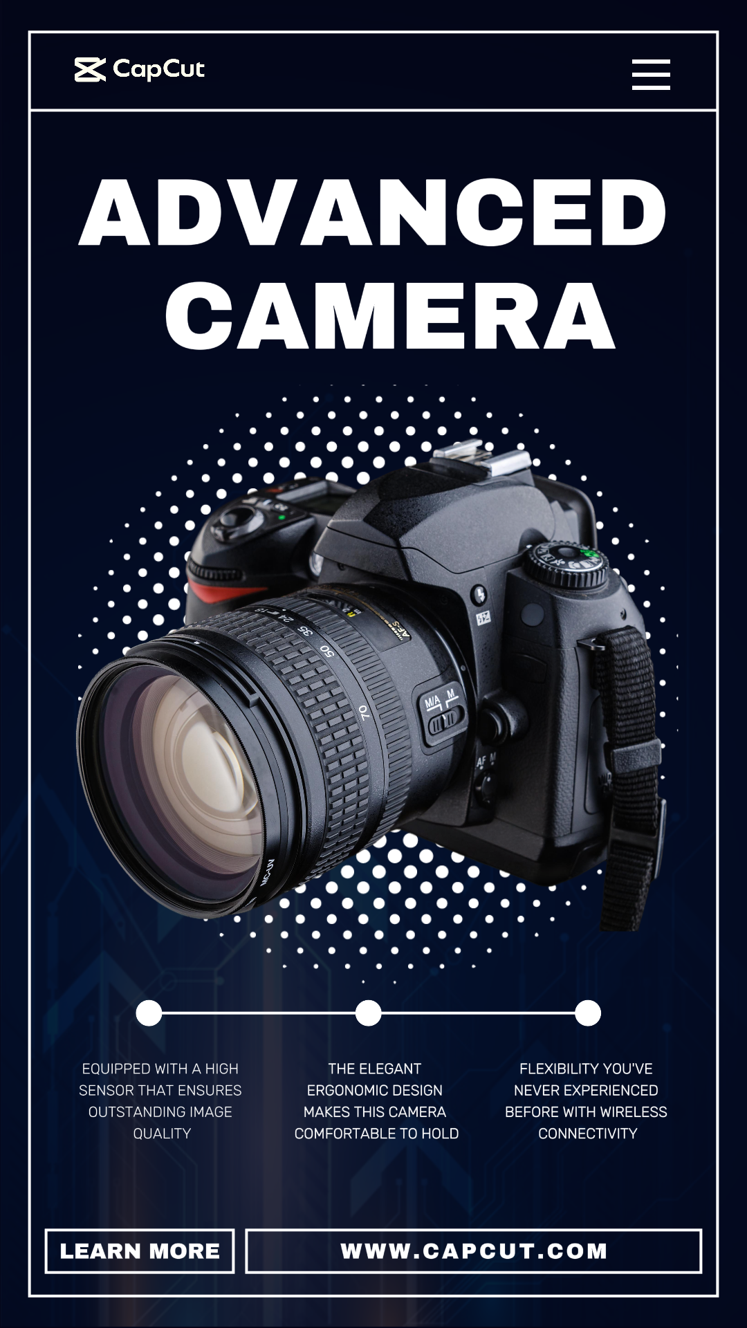 Exibição avançada do produto da câmera Instagram Story