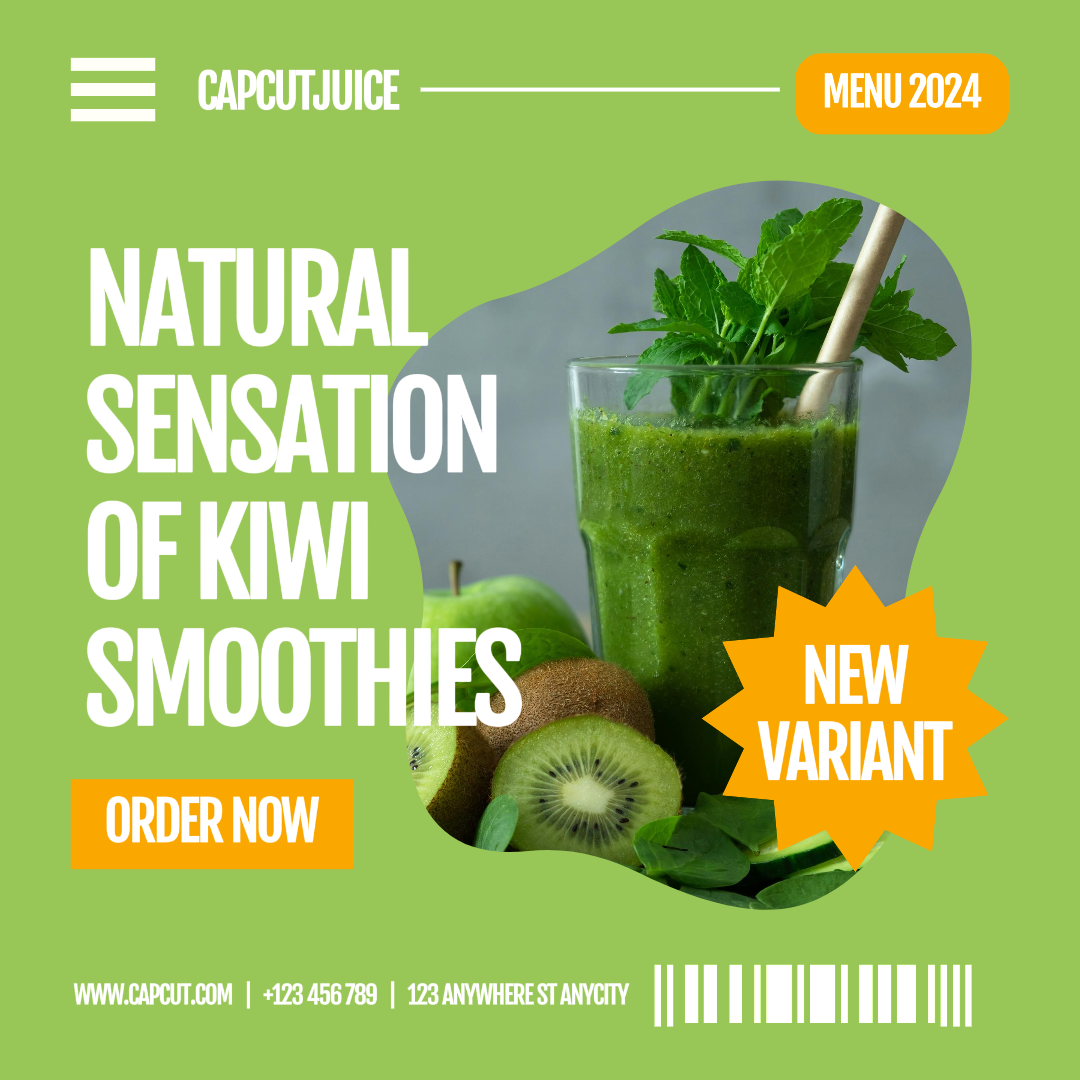 Smoothies Beverage Marketing Poster Instagram Post Green