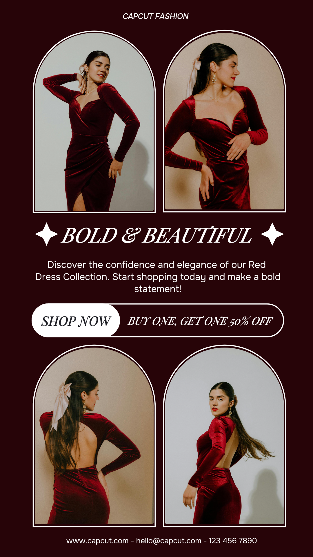 Kleidung und Schuhe Marketing Poster instagram story rot