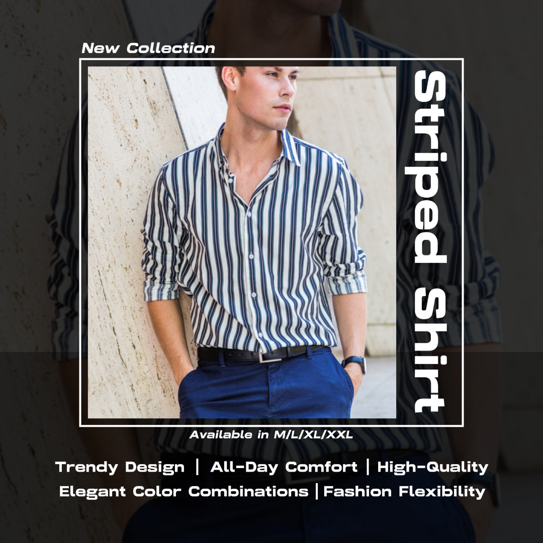 Camisa a rayas de moda de Callout de productos de comercio electrónico