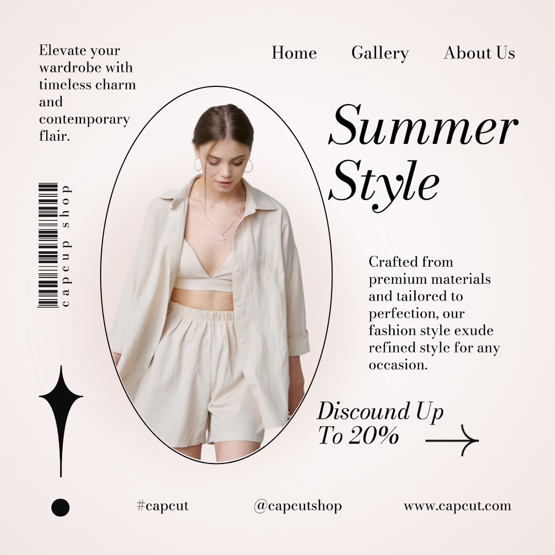 Cartel De Marketing De Ropa Instagram Blanco Y Negro