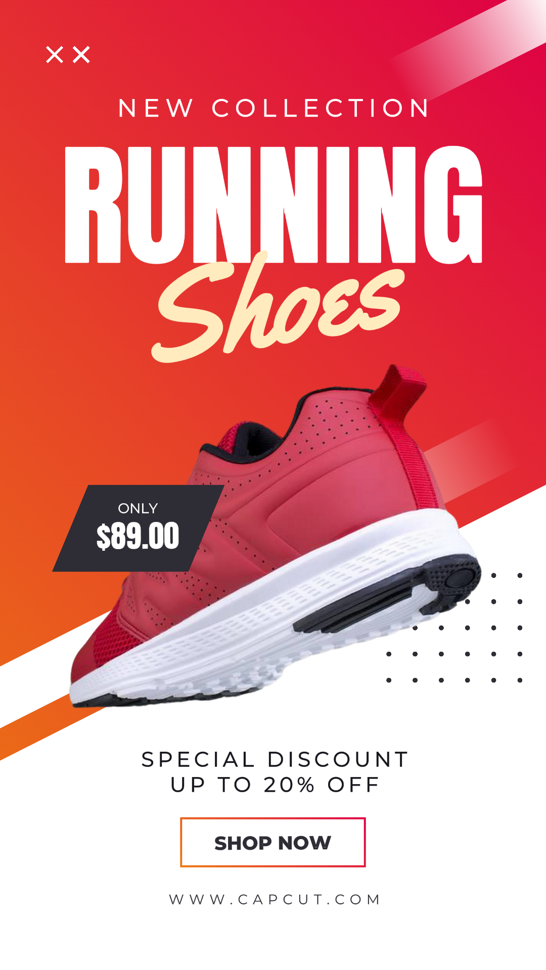 Schuhe Marketing Poster IG Story Rot & Weiß