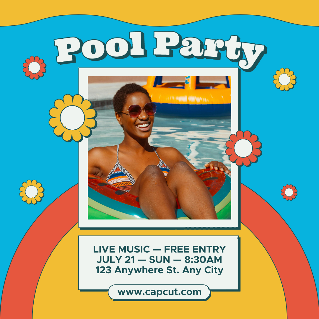 Affiche créative Sports et Match Pool Party