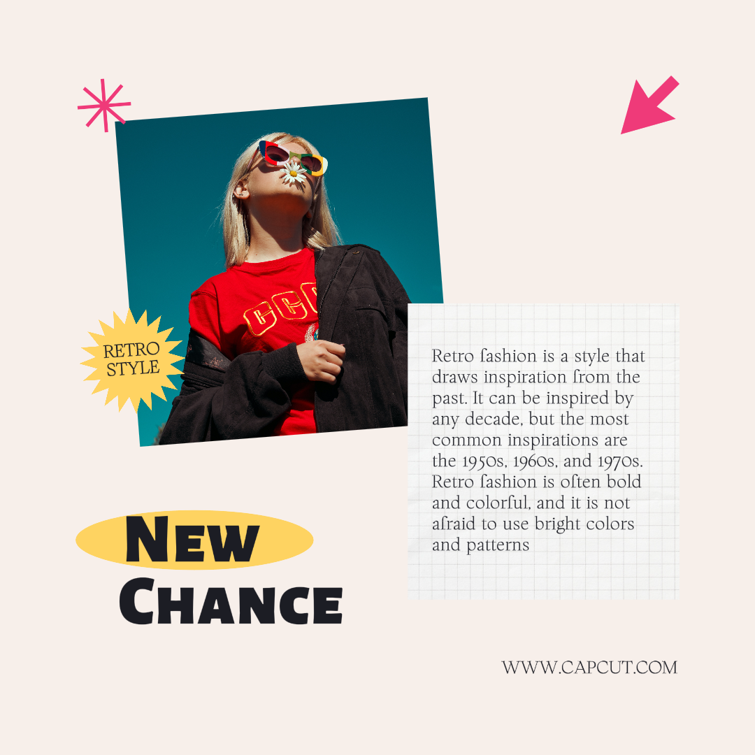 Publicación de instagram de nueva llegada de moda retro