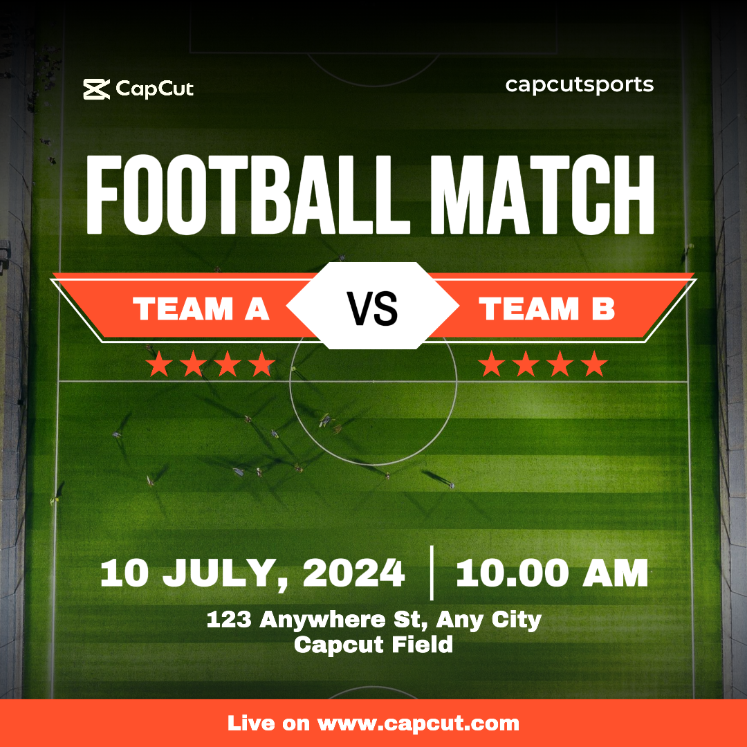 Poster Pemasaran Sepak Bola Olahraga dan Pertandingan Posting Instagram