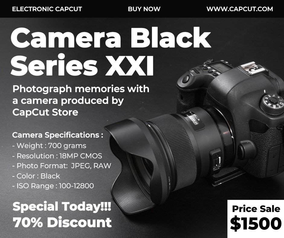 Camera Black Series XXI Promotion Facebook Post Black Minimalist