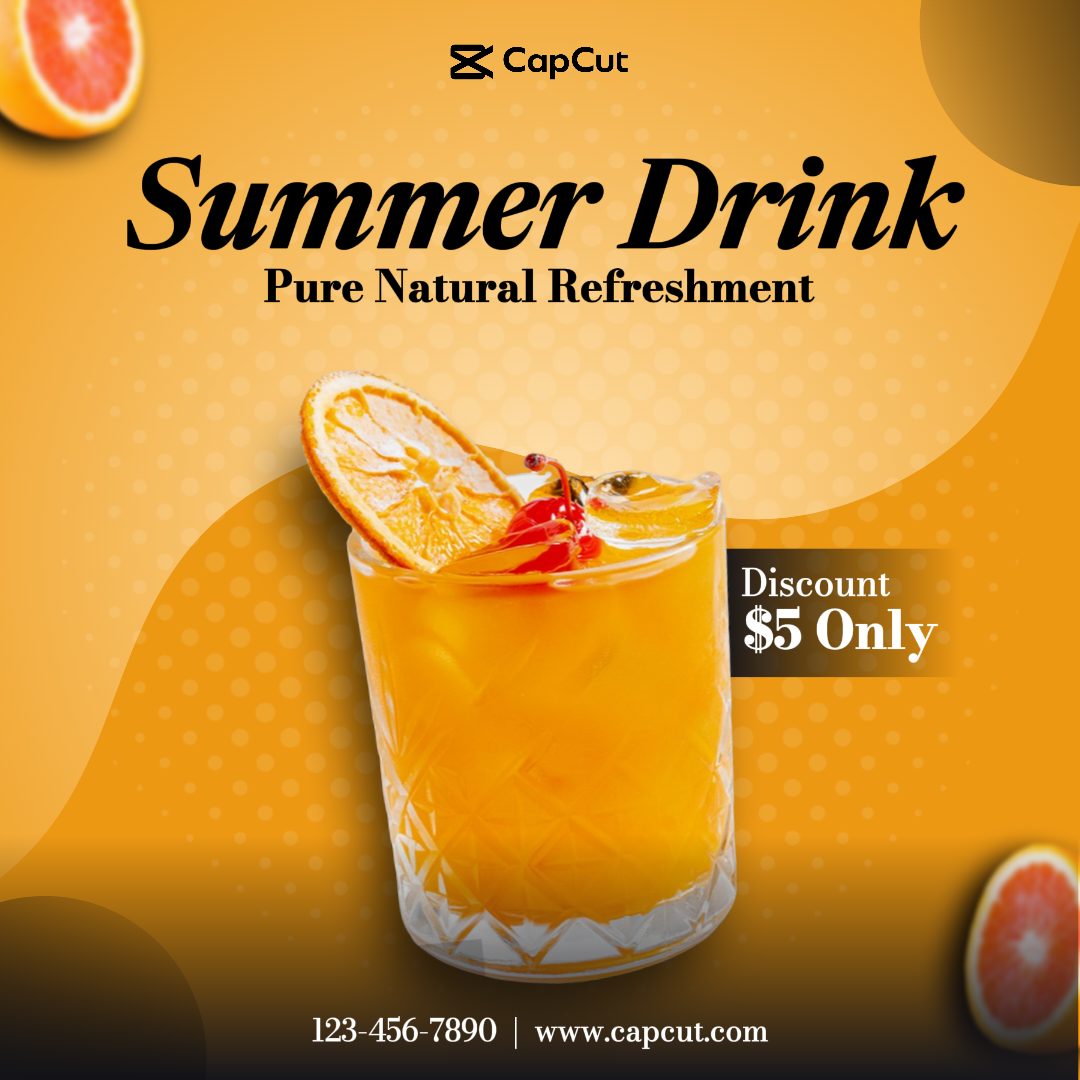 Beverage Promotion Menu Instagram Post Orange 12