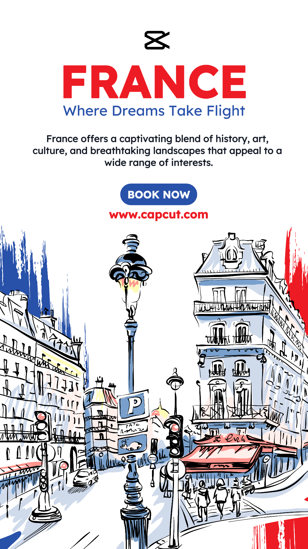 Reisebranche Frankreich Instagram Rot & Blau