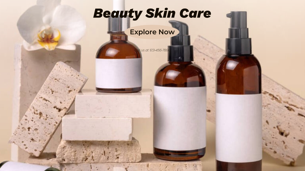 Exhibición de productos de belleza y cuidado personal