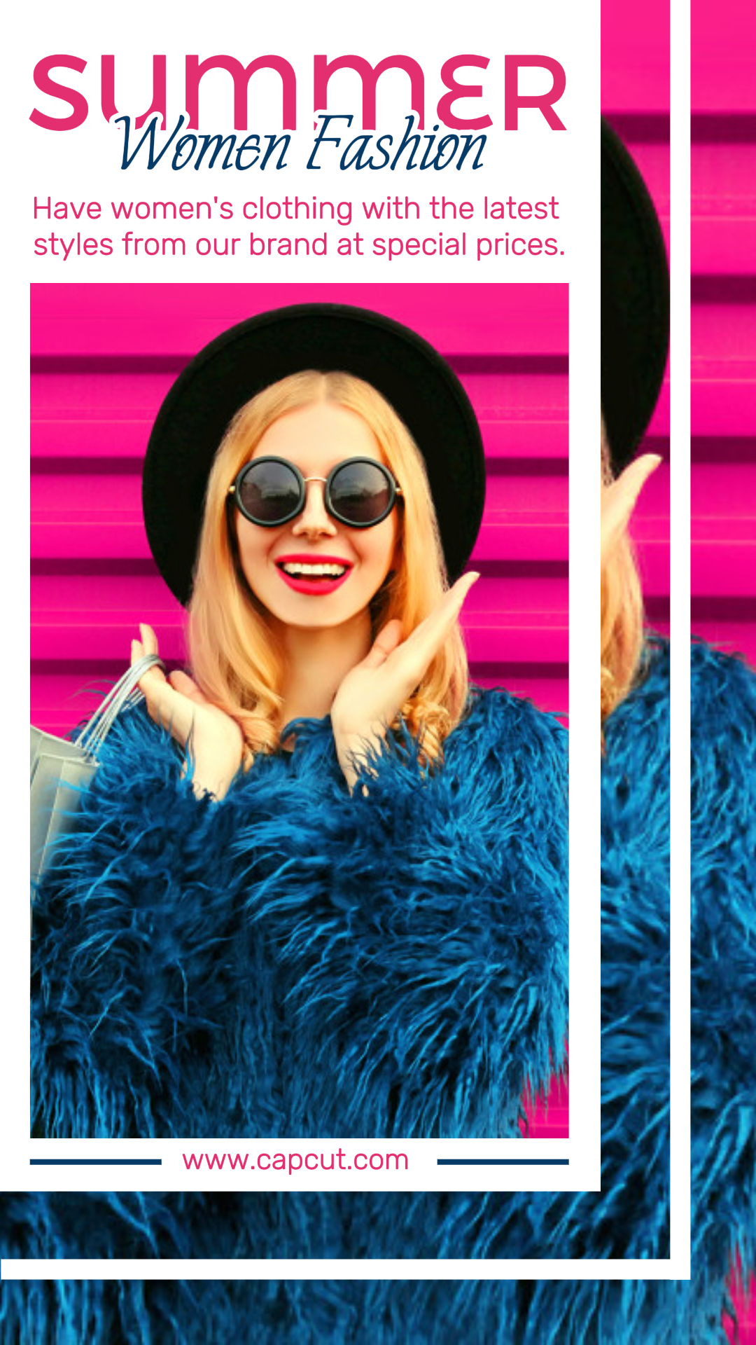 Roupas e Calçados - Pôster de Marketing Promoção Sazonal Verão Moda Feminina História do Instagram