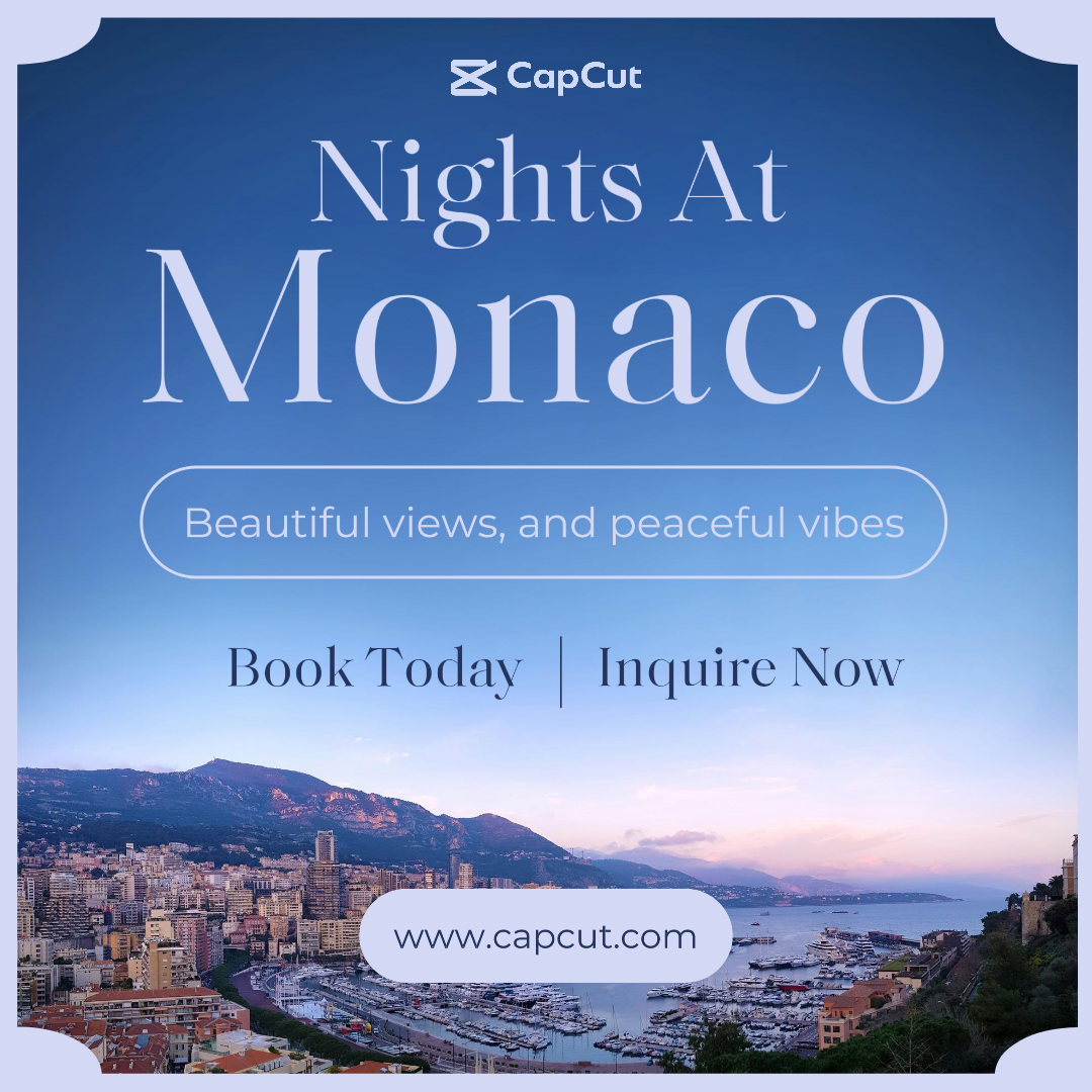 Póster Creativo De Viaje Noches De Instagram En Mónaco