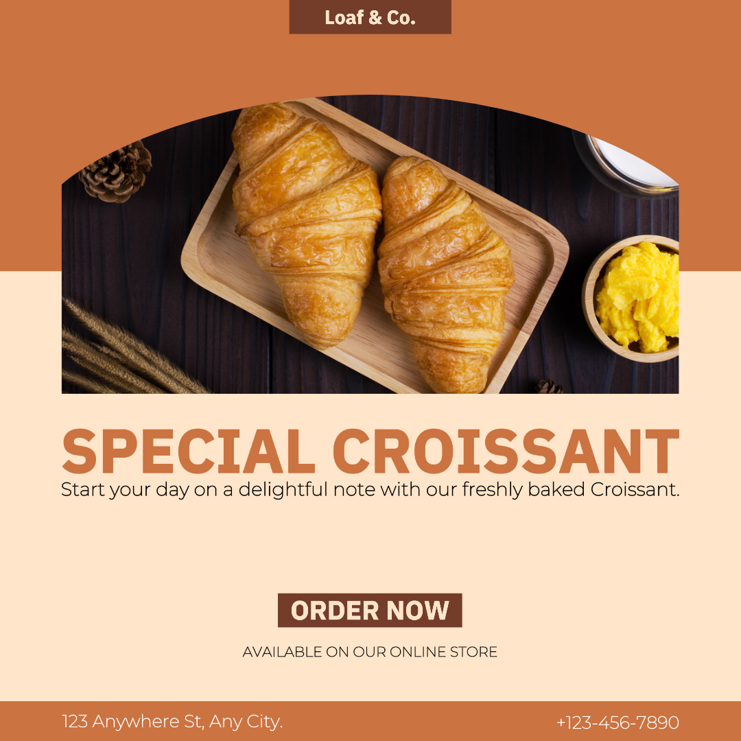 Croissant Food Product Display Instagram Post