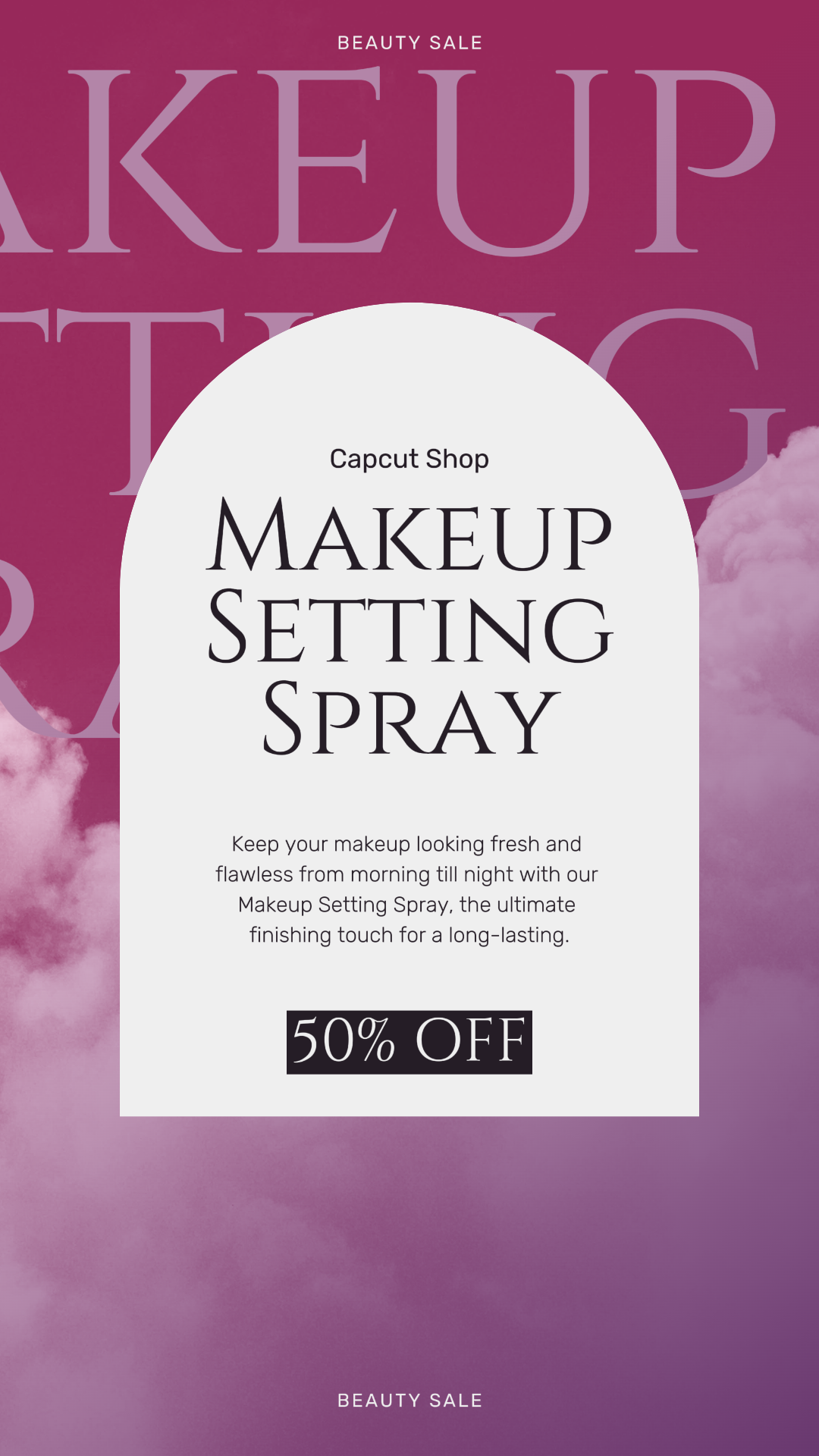 Beauty Care Marketing Poster Makeup Sale Instagram Story Minimalist